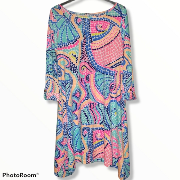 Lilly Pulitzer Dresses & Skirts - Lilly Pulitzer small edna multi tile wave  dress pink